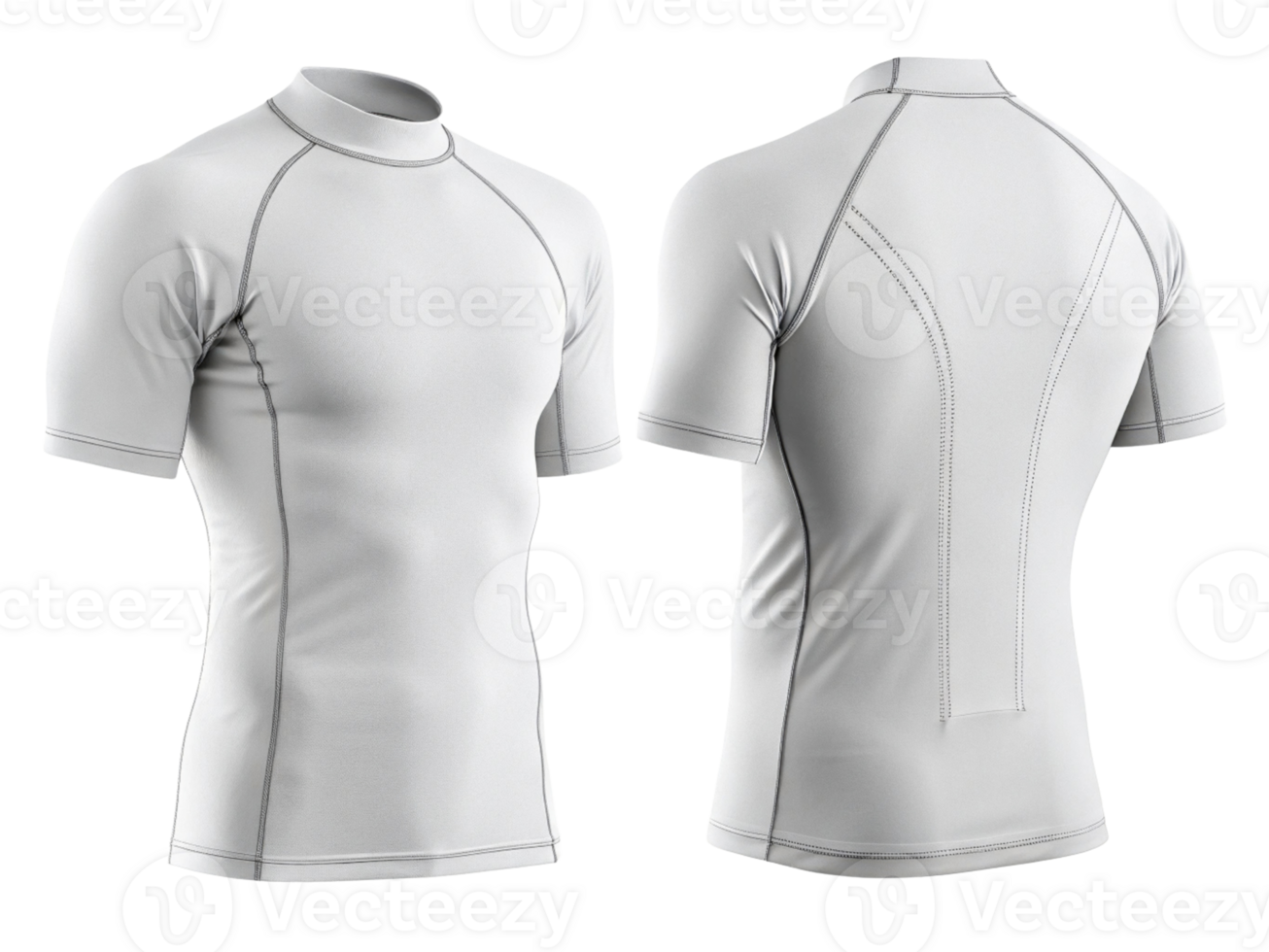 sleek rashguard mockup showcasing fitted design with short sleeves and high collar, perfect for active wear enthusiasts png
