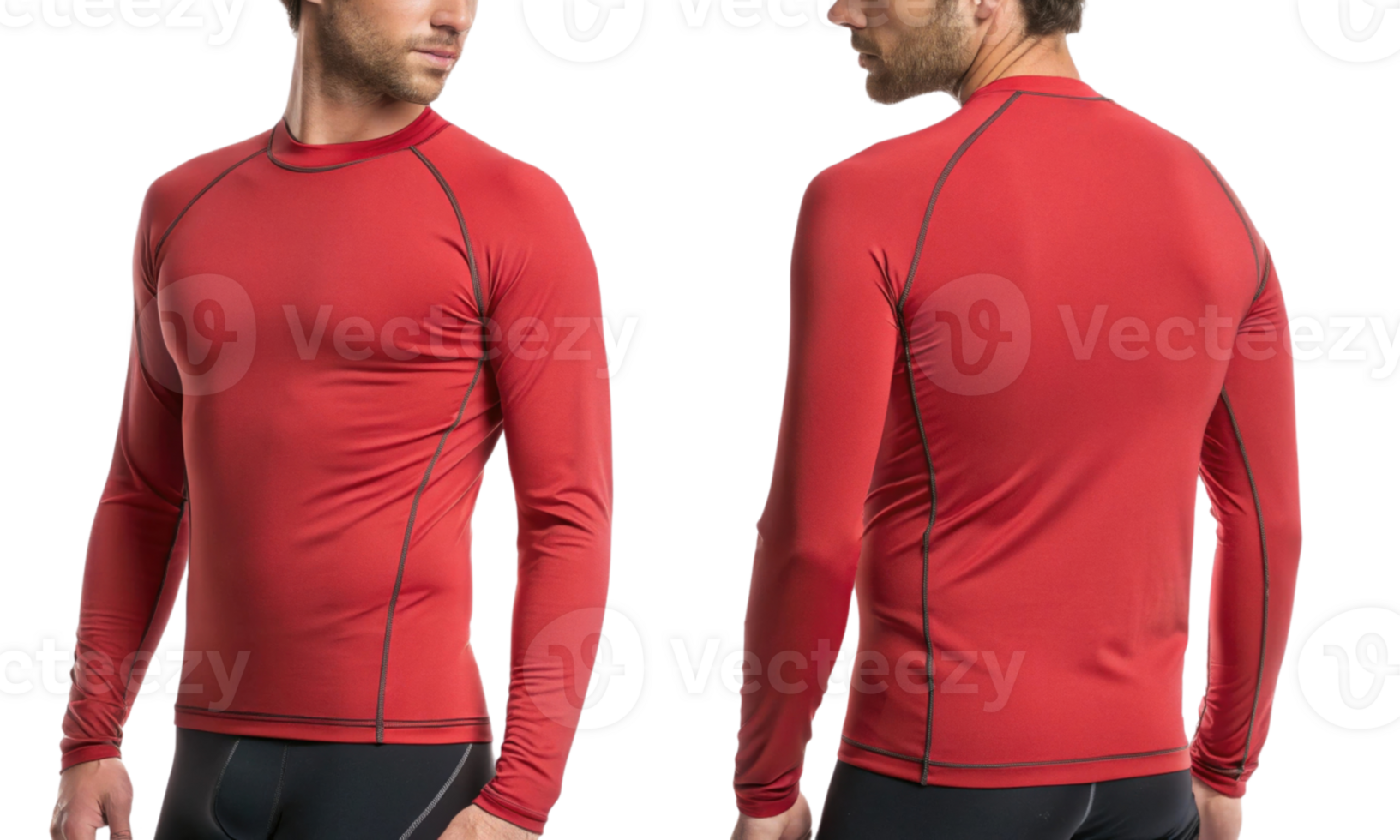 vibrant red rashguard mockup showcases sleek design perfect for active wear. Ideal for sports enthusiasts seeking comfort and style png