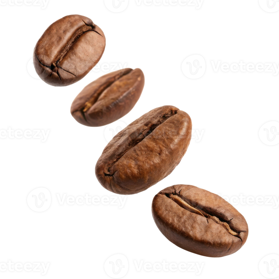 Falling coffee beans in motion create dynamic and aromatic visual png