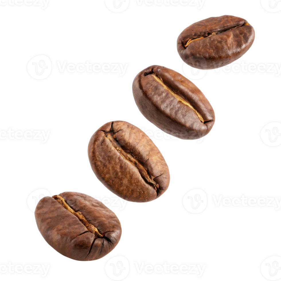 Falling coffee beans in motion create dynamic visual effect png