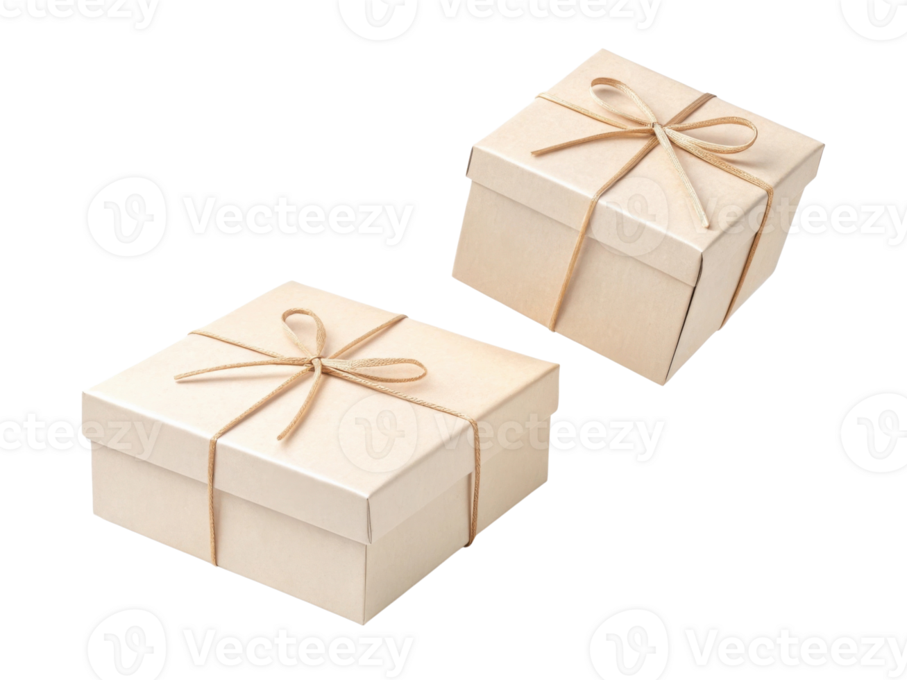 Two elegant gift boxes with bows create charming presentation png