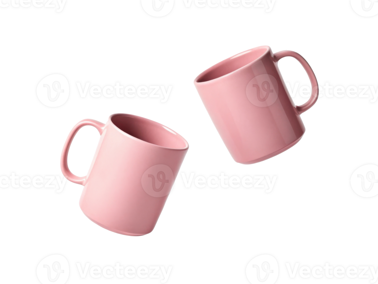 Pink mugs mockup showcasing modern design perfect for branding or promotional use. Ideal for coffee lovers and stylish presentations png