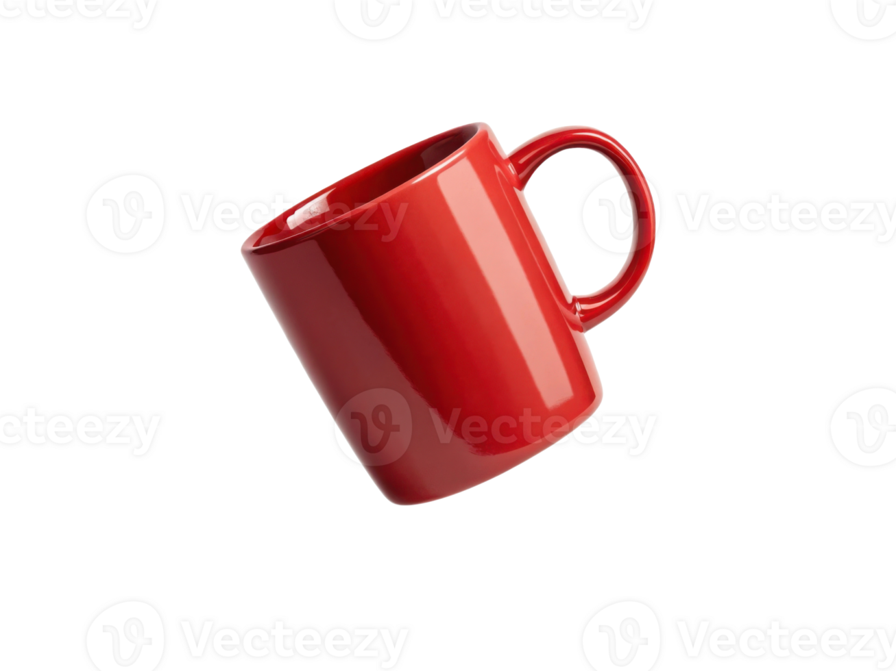 vibrant red mug mockup showcases sleek design perfect for branding or personal use. This stylish piece adds pop of color to any setting png
