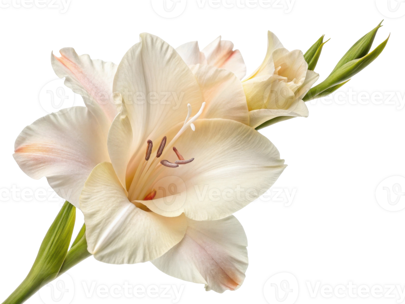 beautiful gladiolus flower in soft hues showcases its delicate petals and elegant form, perfect for adding charm to any setting png
