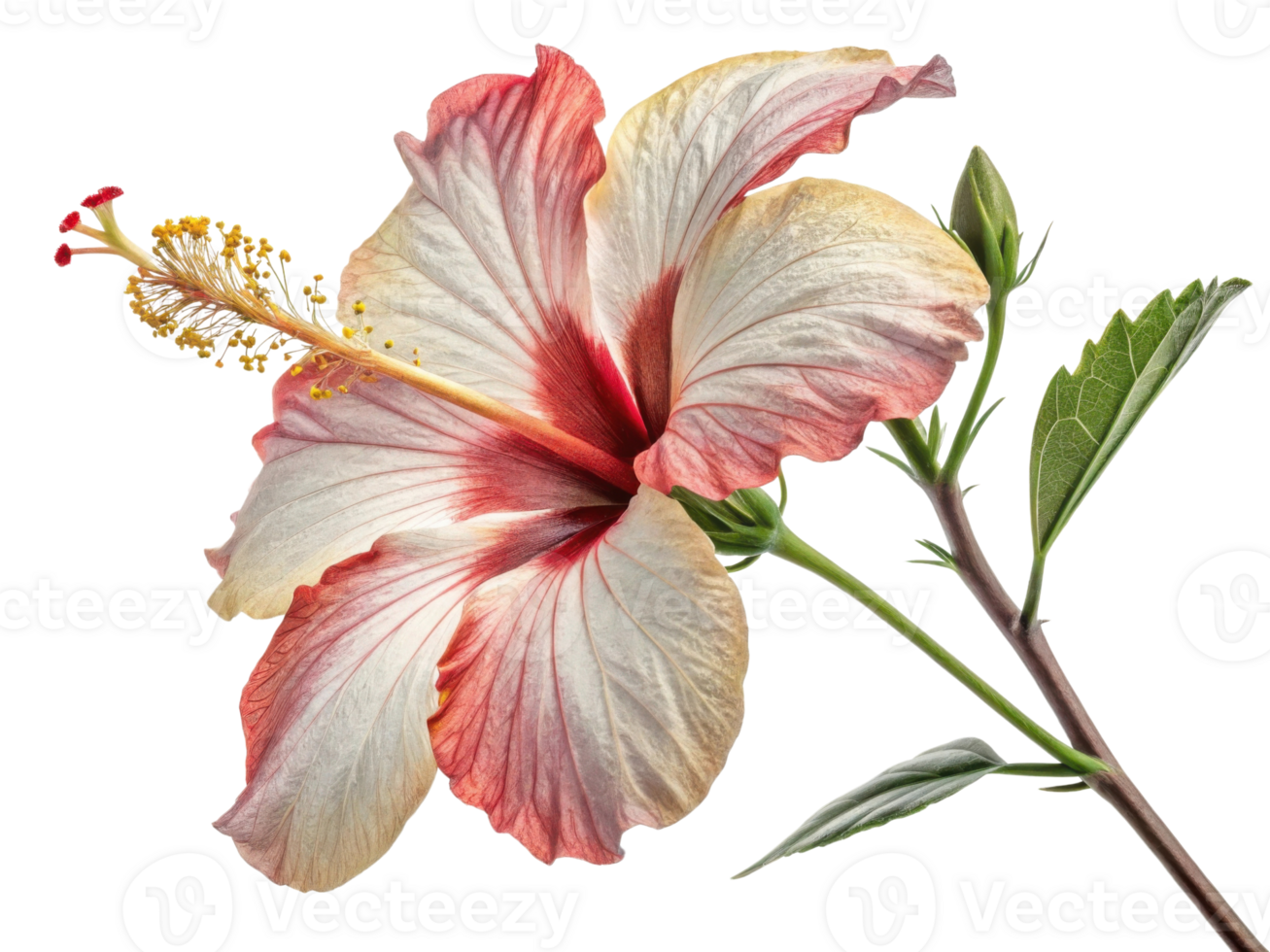 stunning hibiscus flower showcases its vibrant colors and intricate details, symbolizing beauty and tropical elegance png