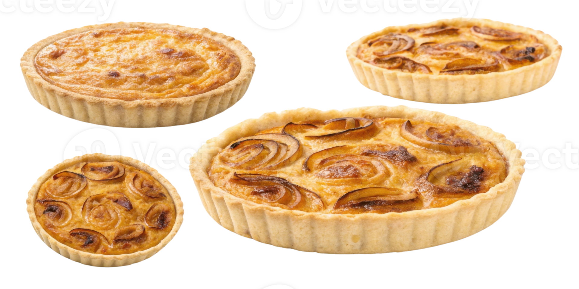 Delicious quiche varieties showcase golden crusts and savory fillings perfect for any meal. Enjoy delightful flavors and textures png
