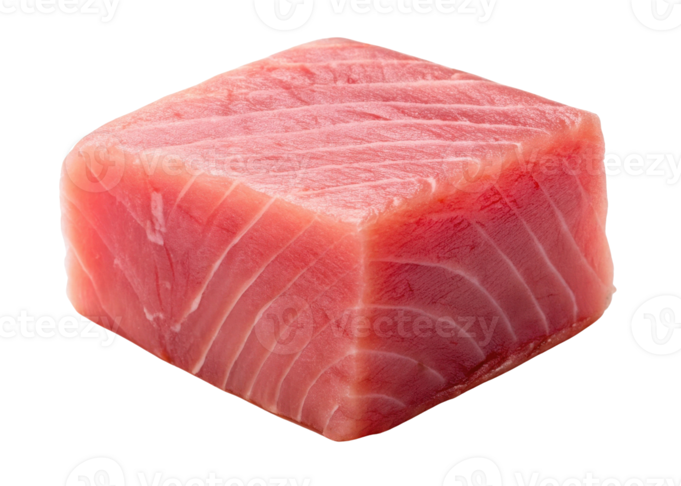 Fresh tuna cube with rich pink color and smooth texture perfect for sushi or sashimi dishes that delight seafood lovers worldwide png