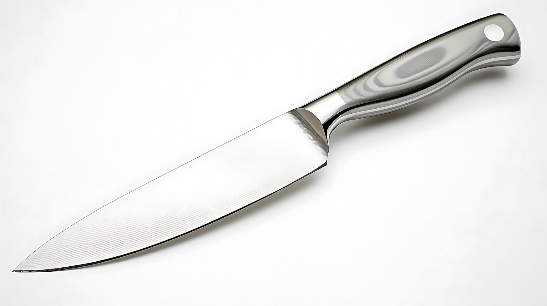 3D Illustration of a Kitchen Knife on White Background photo