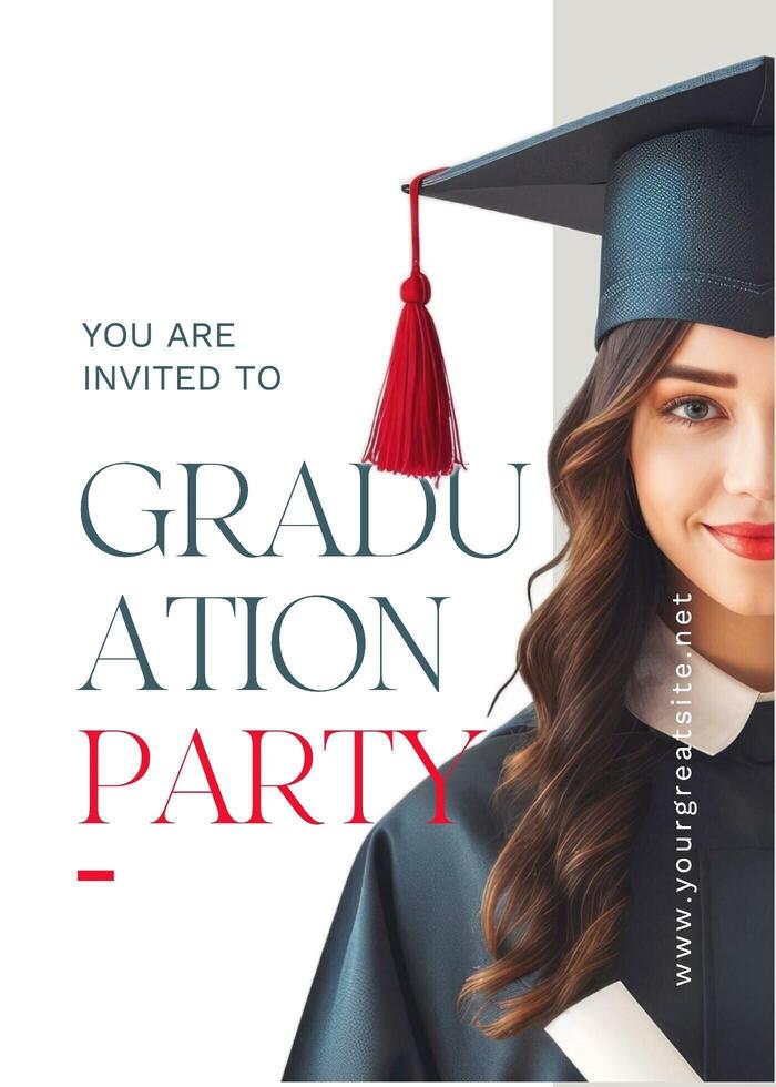 Minimalist Graduation Party Invitation template