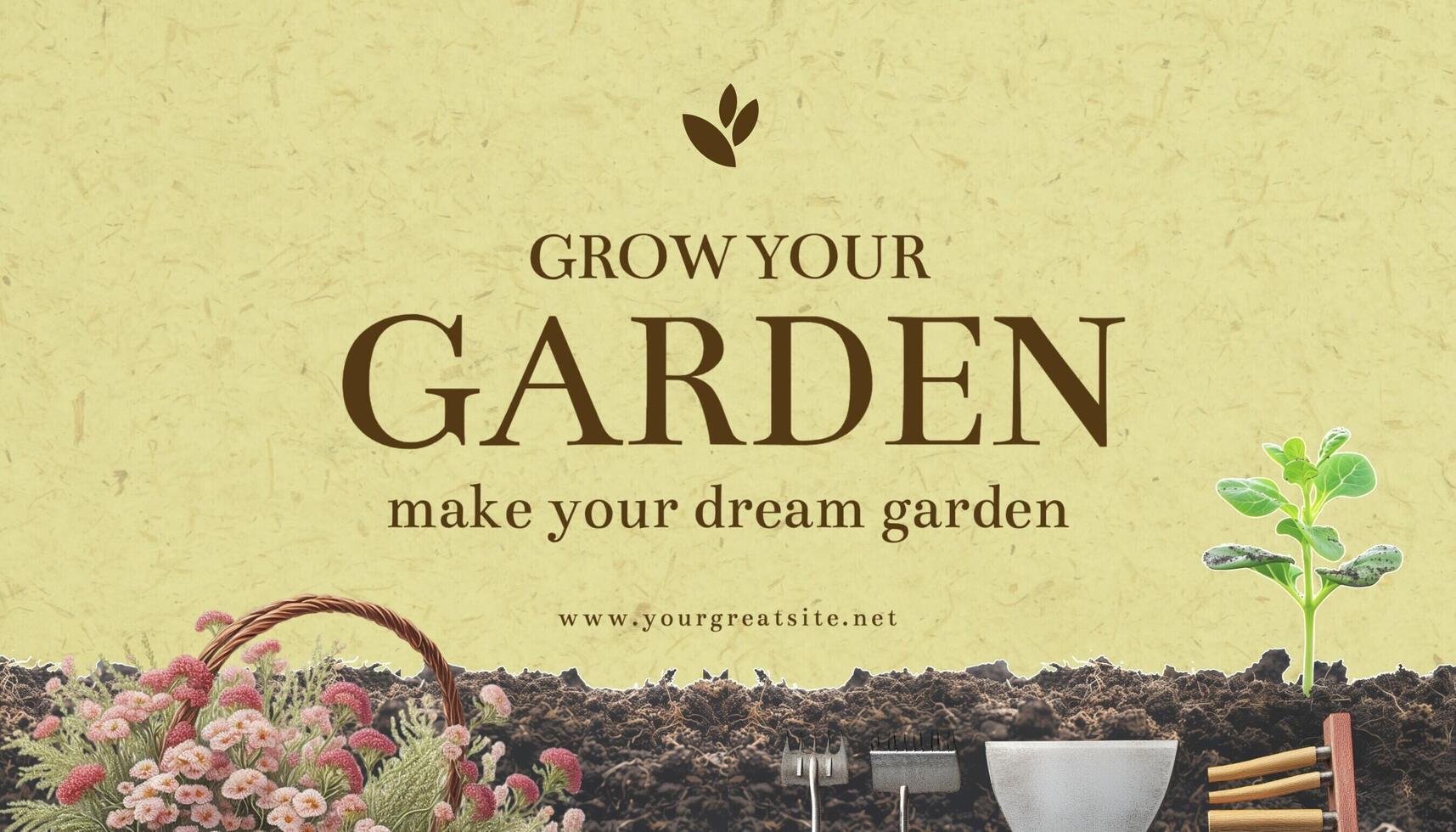 minimalist gardener horizontal business card template