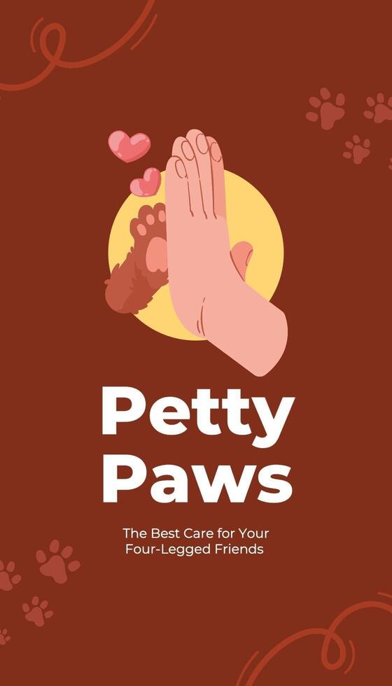 brown cute illustrated pet sitter business card vertical template