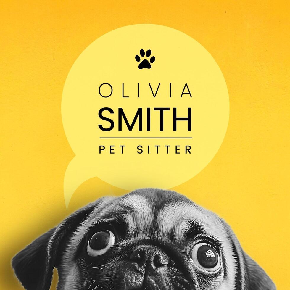 Minimalist Pet Sitter Business Card template