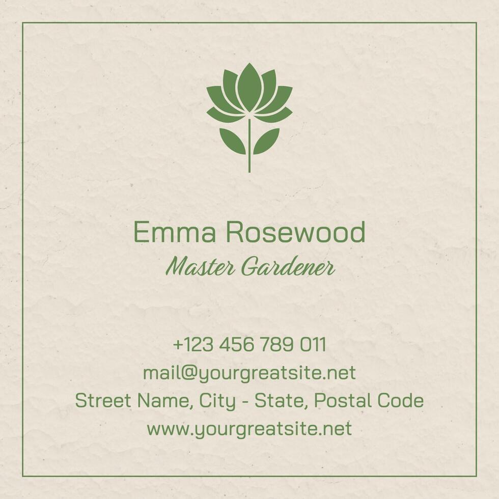 Gardener Square Business Card template