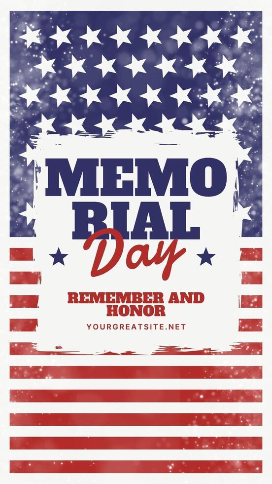 Red and Blue Memorial Day Instragram Story Template for Social Media