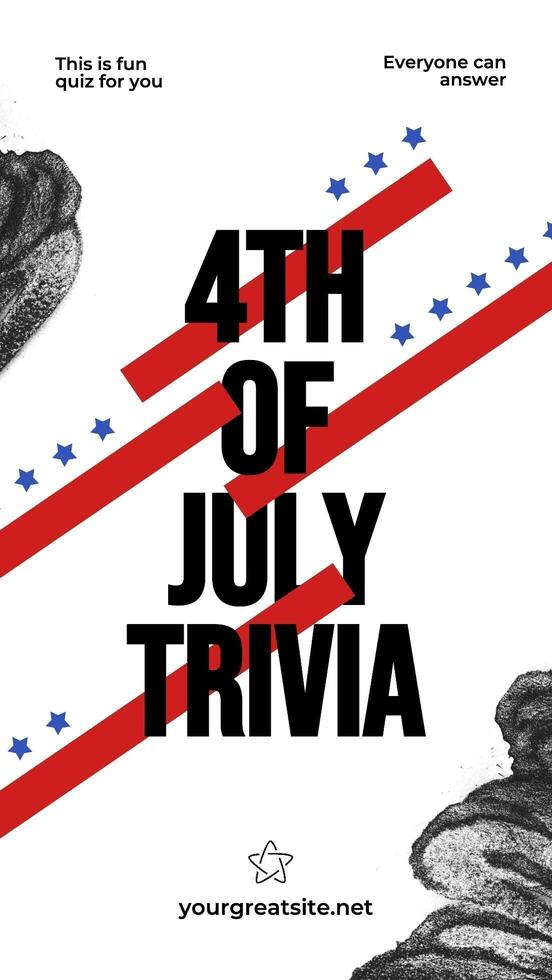 White 4th Of July Trivia Instagram Story Template