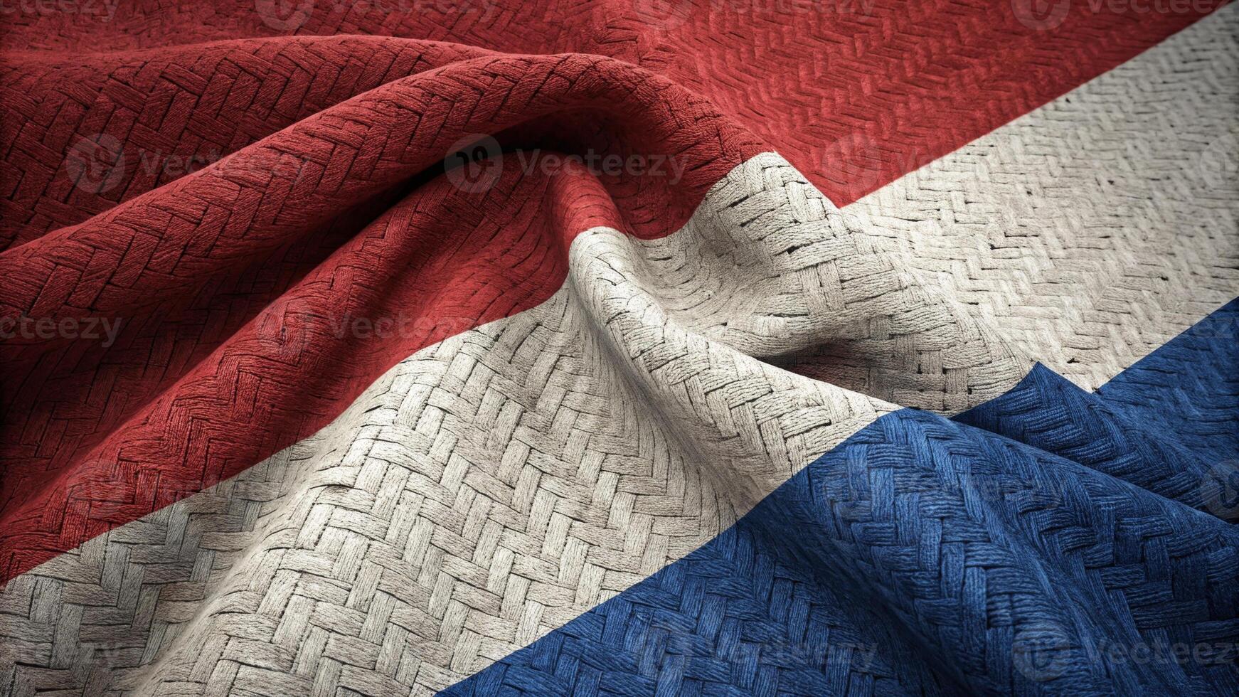 Digital illustration of the flag of the Netherlands with a waving texture photo