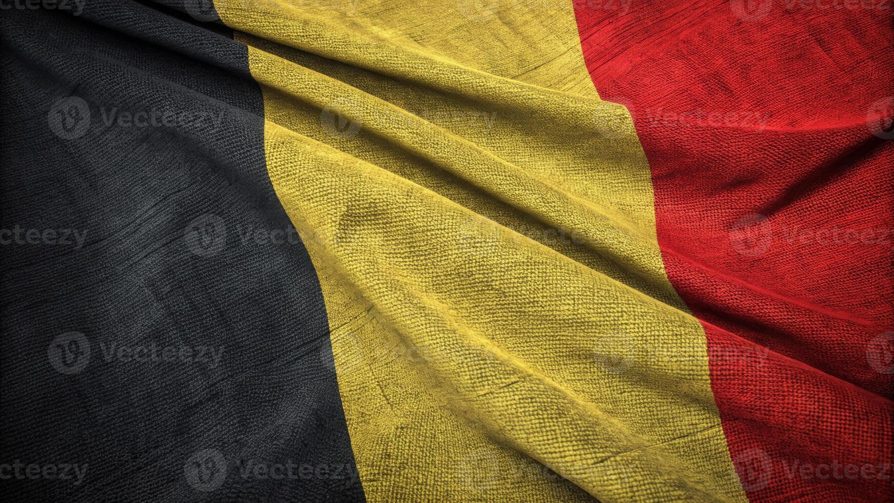 Close-Up of the Belgian Flag with Textured Fabric Detail photo