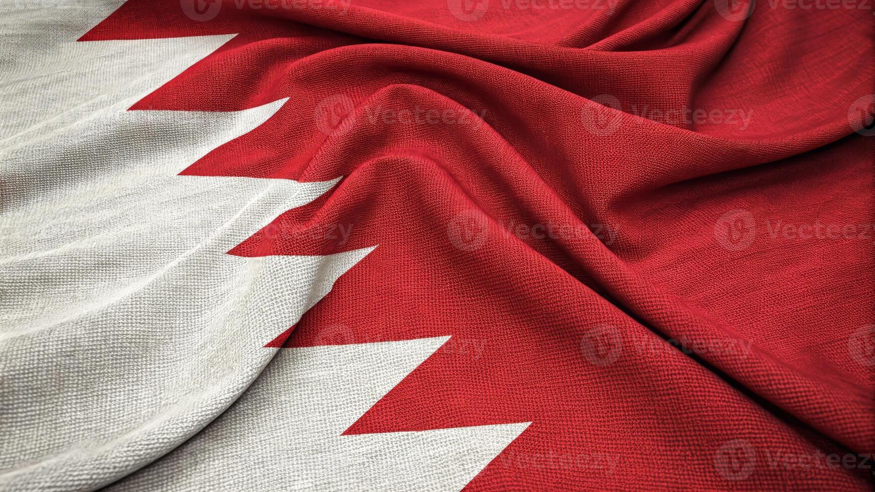 Close-Up of Bahrain National Flag With Red and White Colors photo