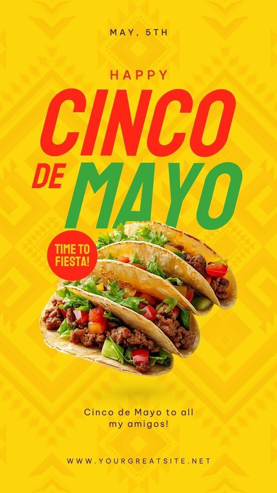 Yellow Happy Cinco De Mayo Instagram Post template