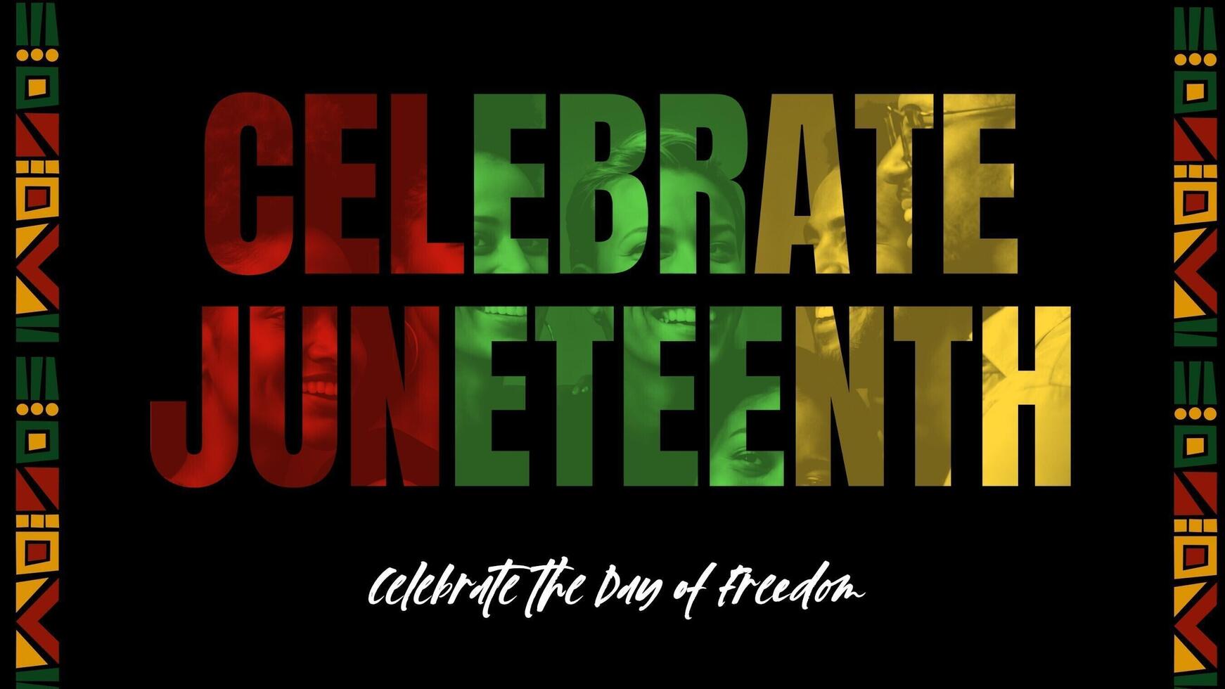 Black Pattern Juneteenth Twitter Post template