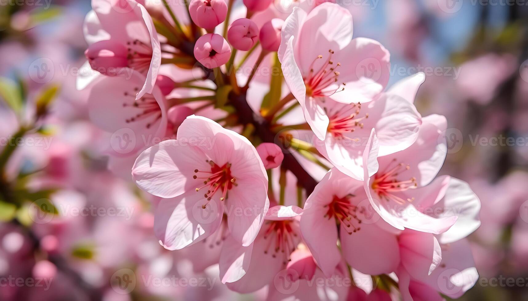 A close up of a pink flowering tree photo