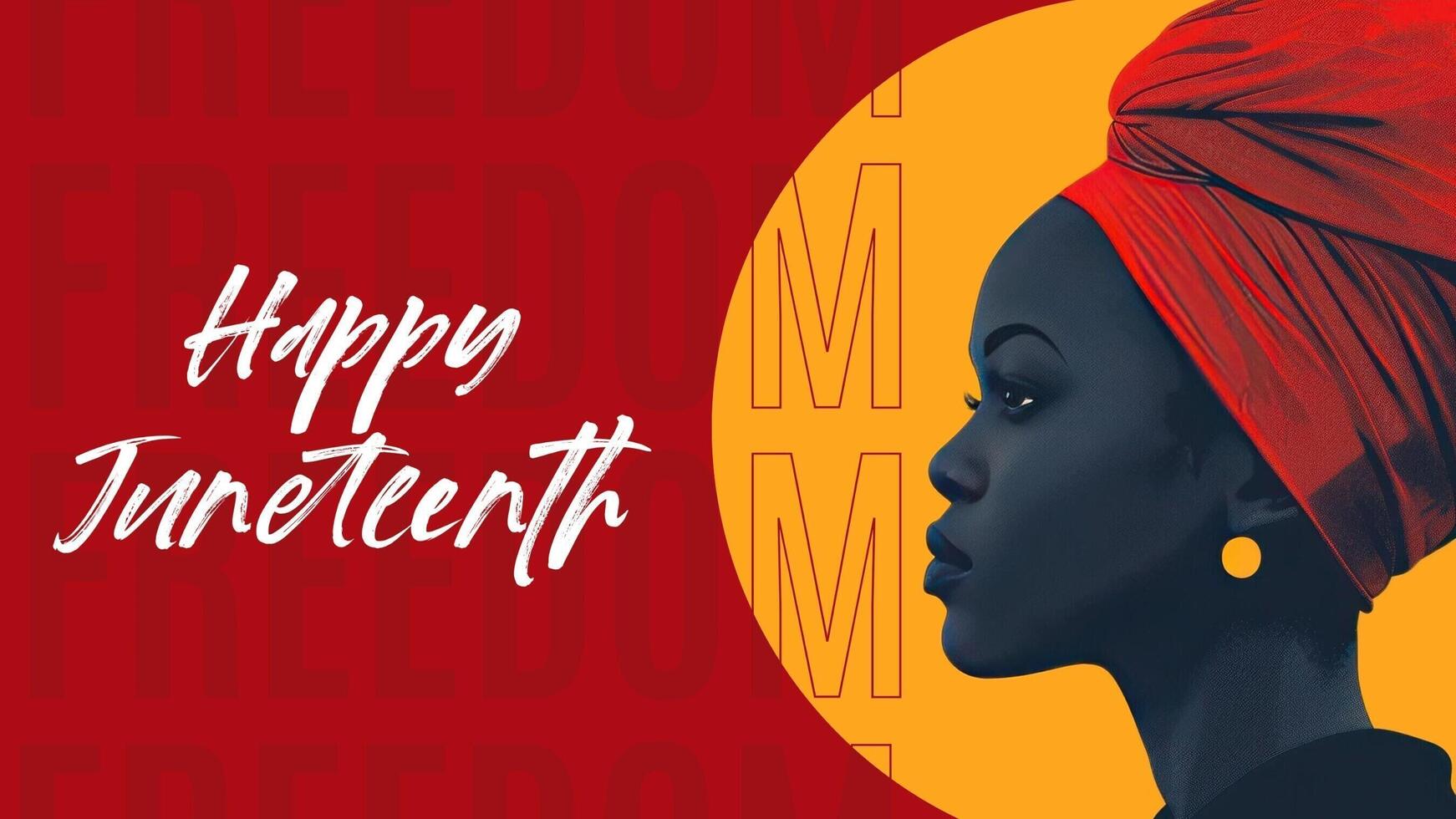 Red and Yellow Juneteenth Twitter Post template