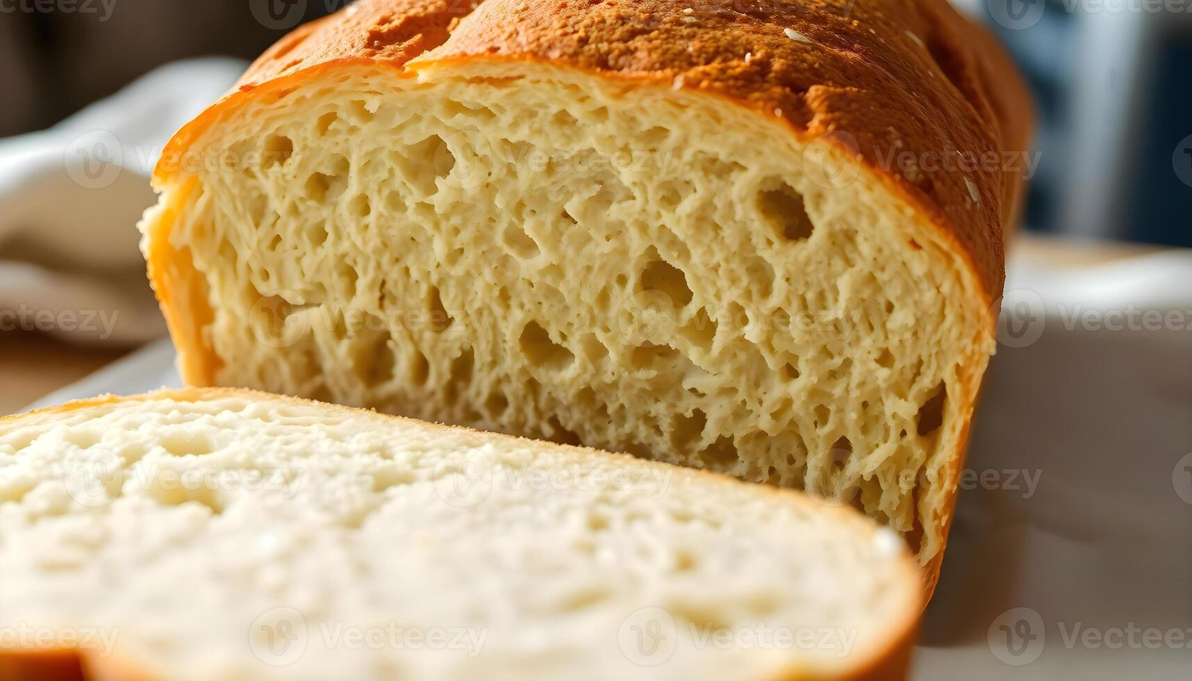 a loaf of bread sitting on top of a table photo