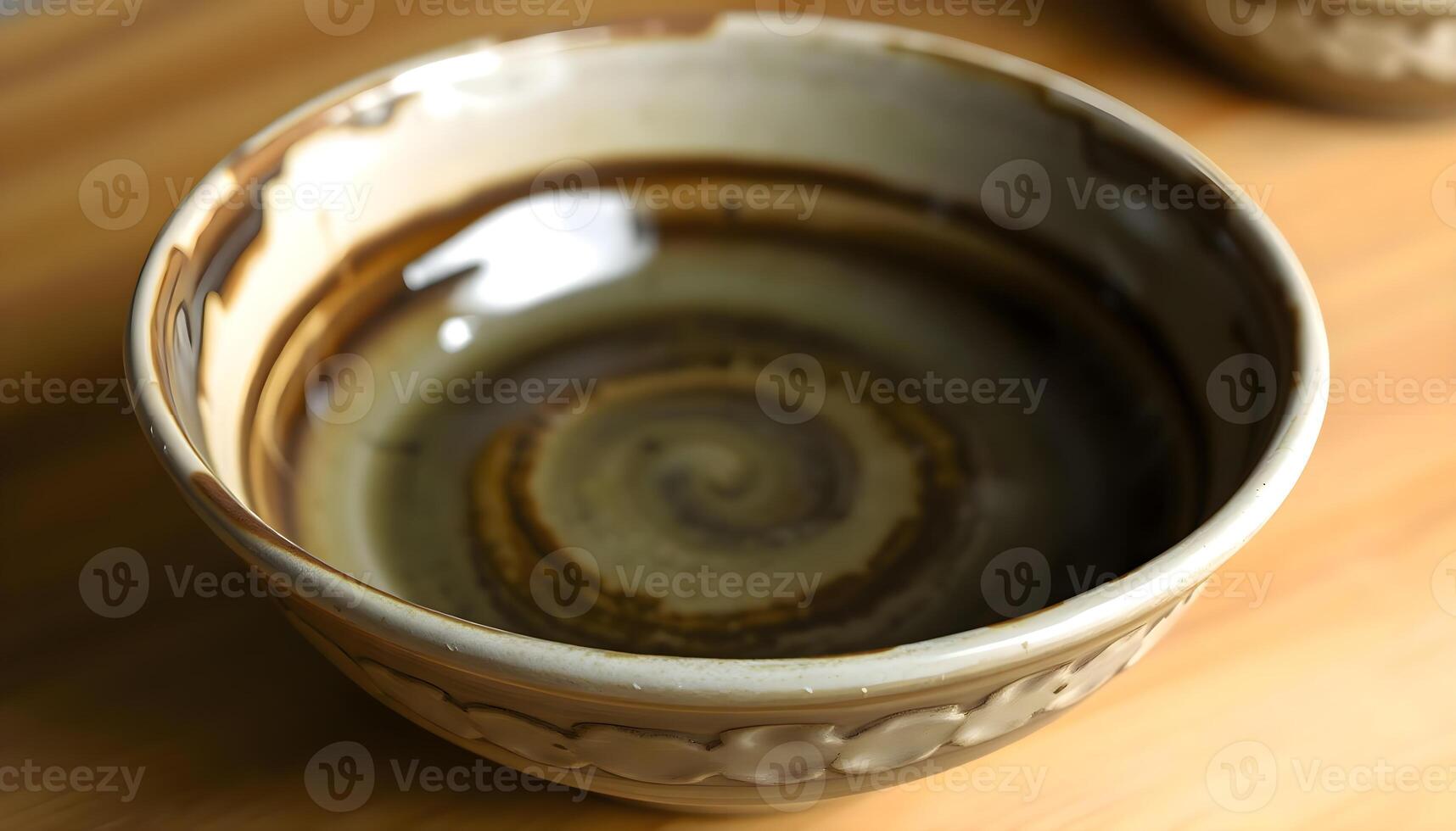 A close up of a bowl with a swirl design photo