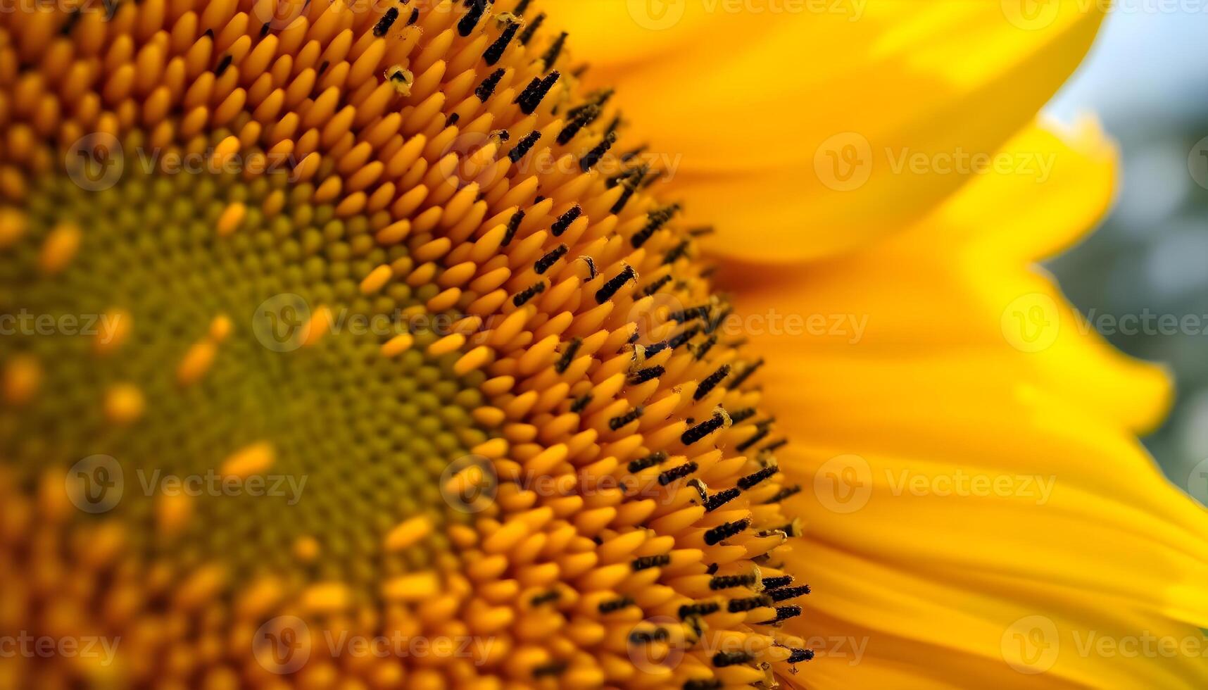 A close up of a sunflower with many petals photo