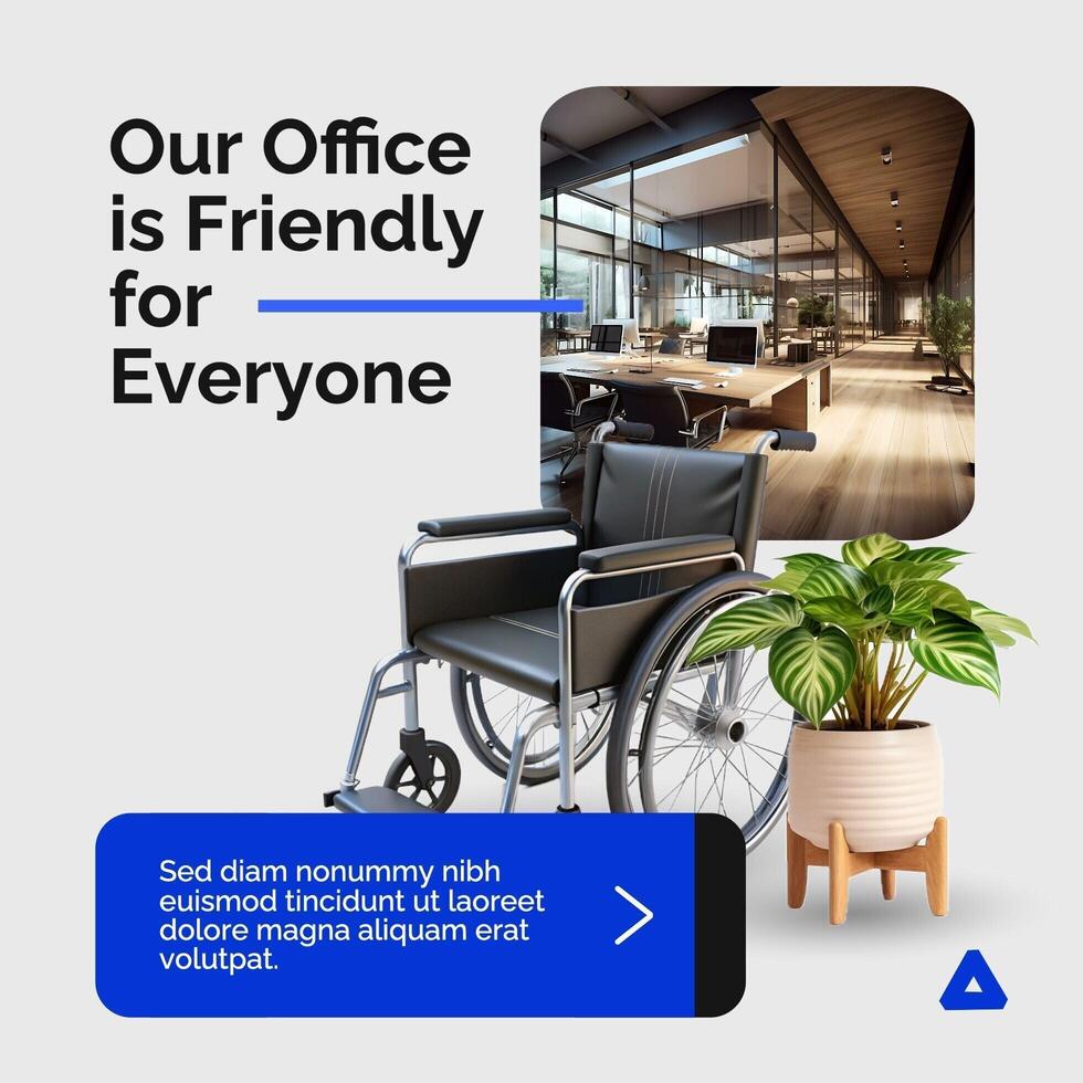 Accessibility At Work Space Linkedin Post Template
