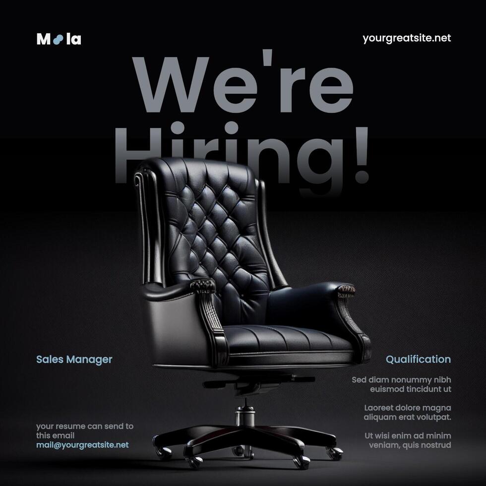 Black Announcements Hiring Linkedin Post Template