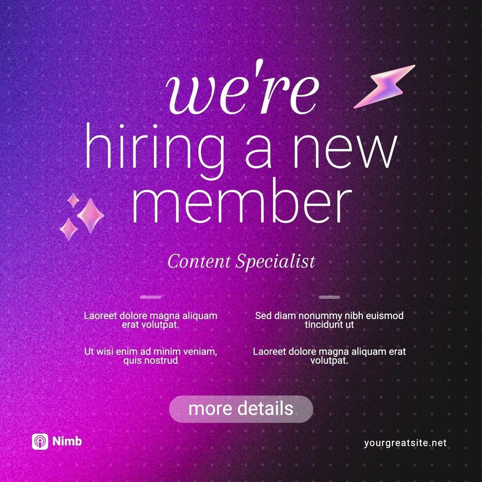 Simple Gradient Announcements Hiring Linkedin Post Template
