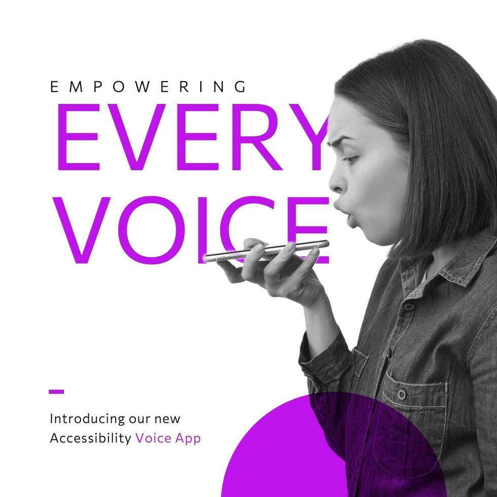 Purple Voice Accessibility Caraousel Linkedin Post template