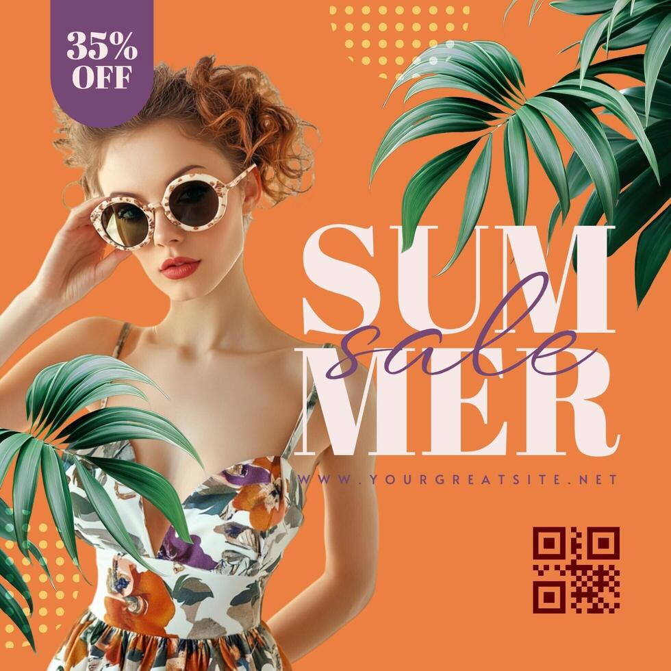 Tropical Summer Sale Instagram Post template