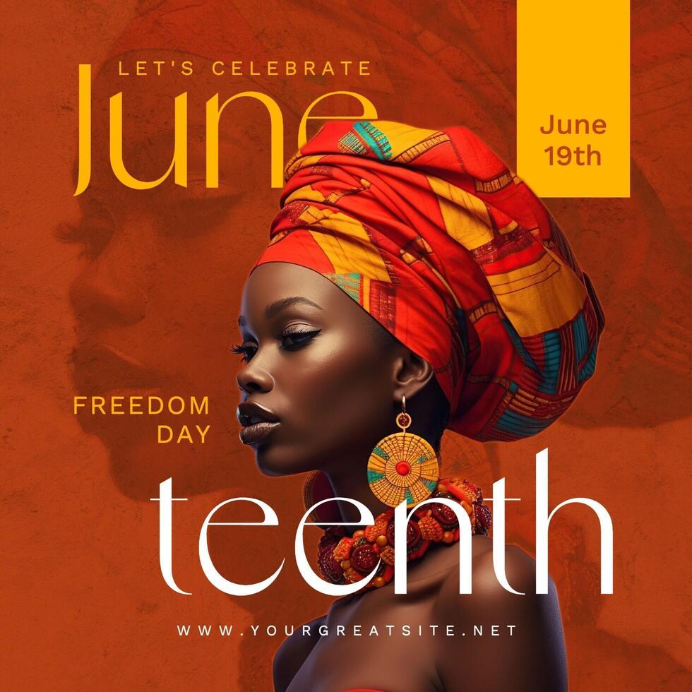 Brown Juneteenth Instagram Post template