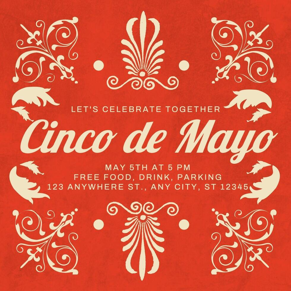 social media instagram cinco de mayo in red template