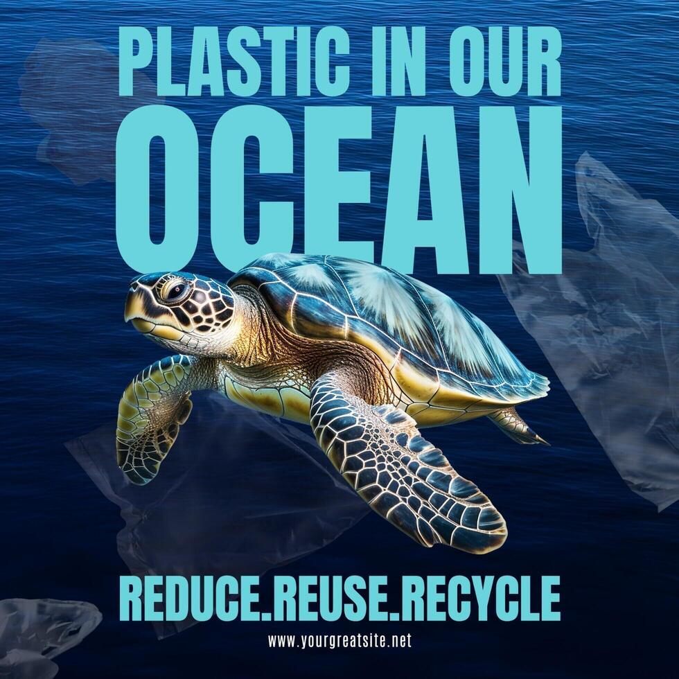 oceans day for social media post template
