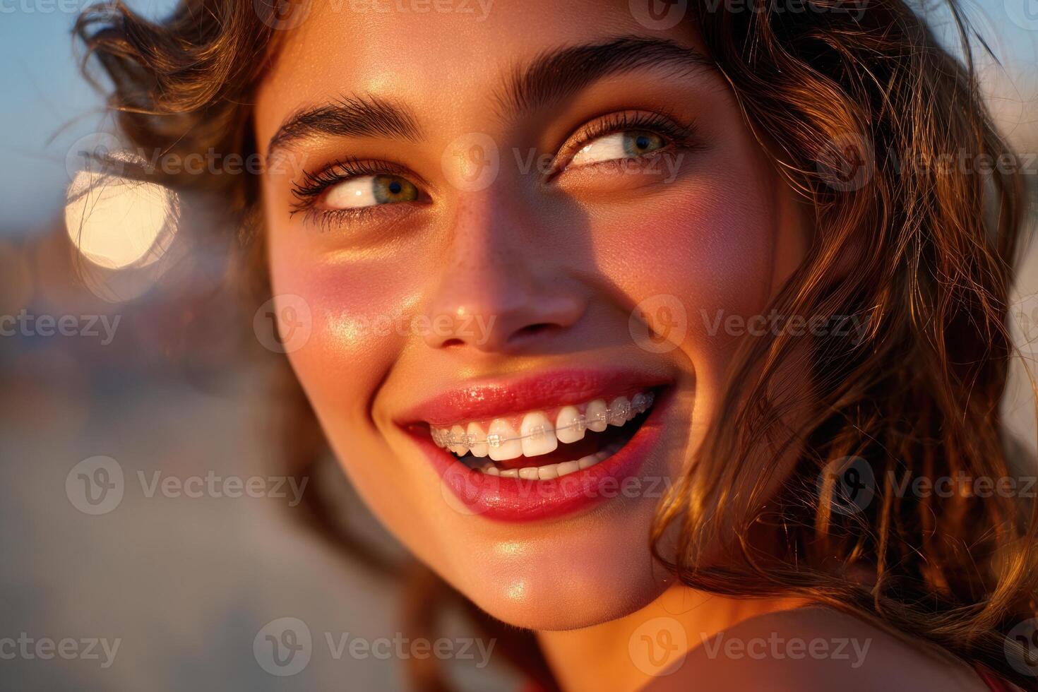 A woman with a smile on her face photo