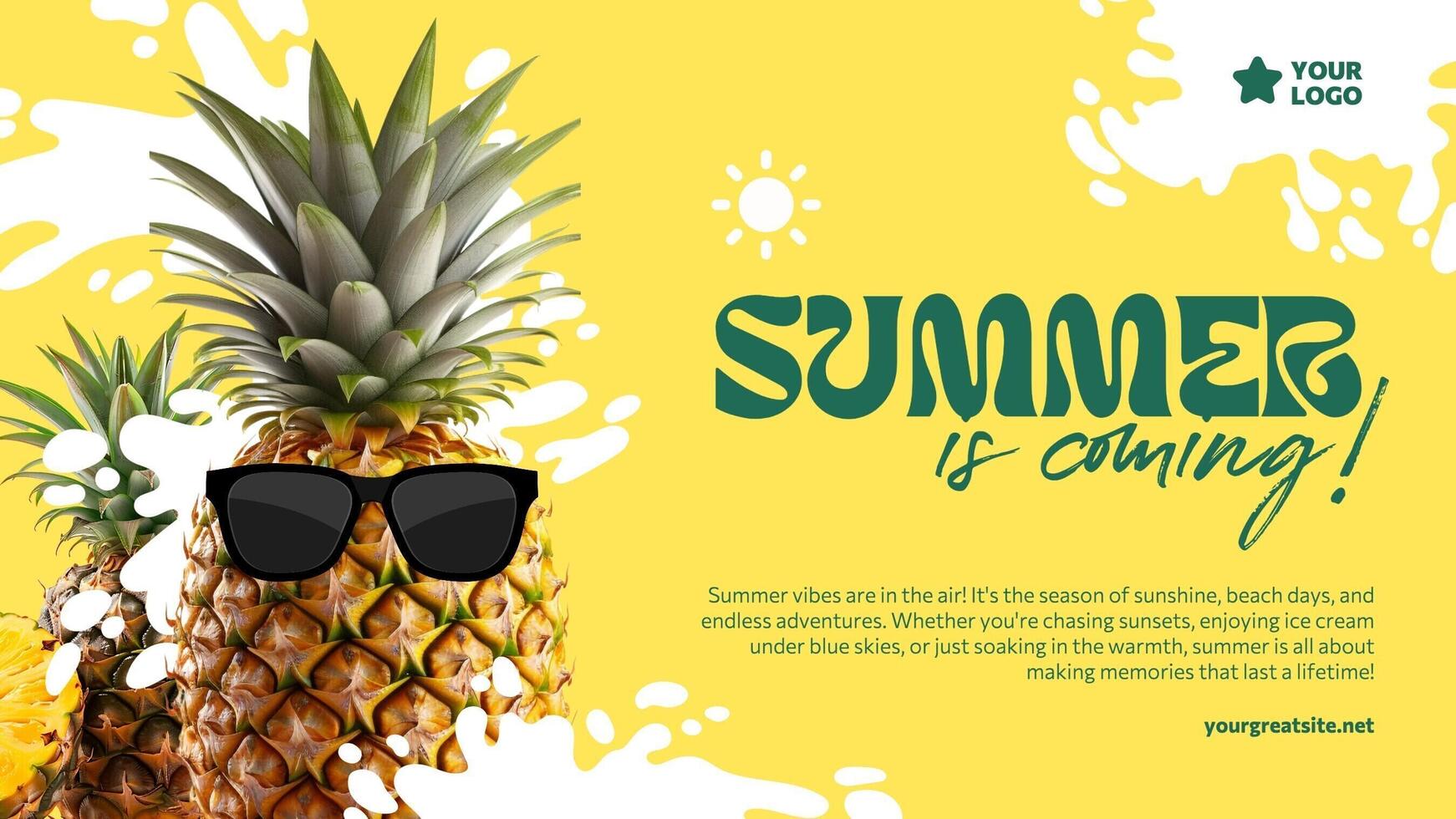 Summer Is Coming Greeting Post template