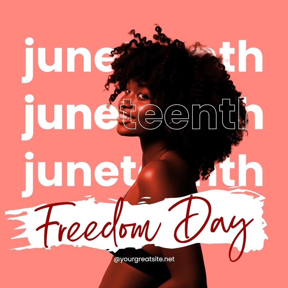 Red Minimalist Juneteenth Instagram Post template