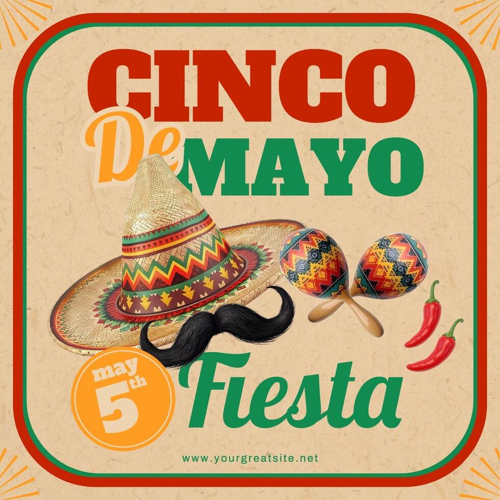 greeting card cinco de mayo for social media post template