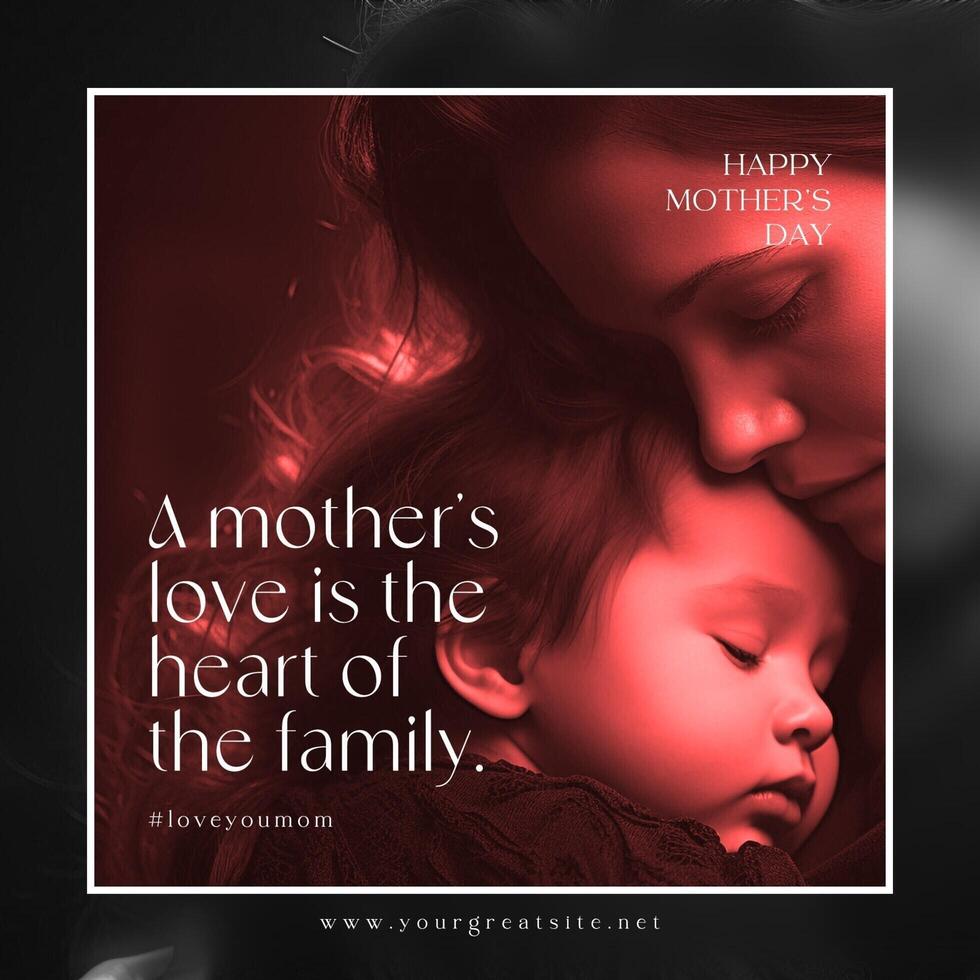 Black Red Mother's Day Instagram Post template