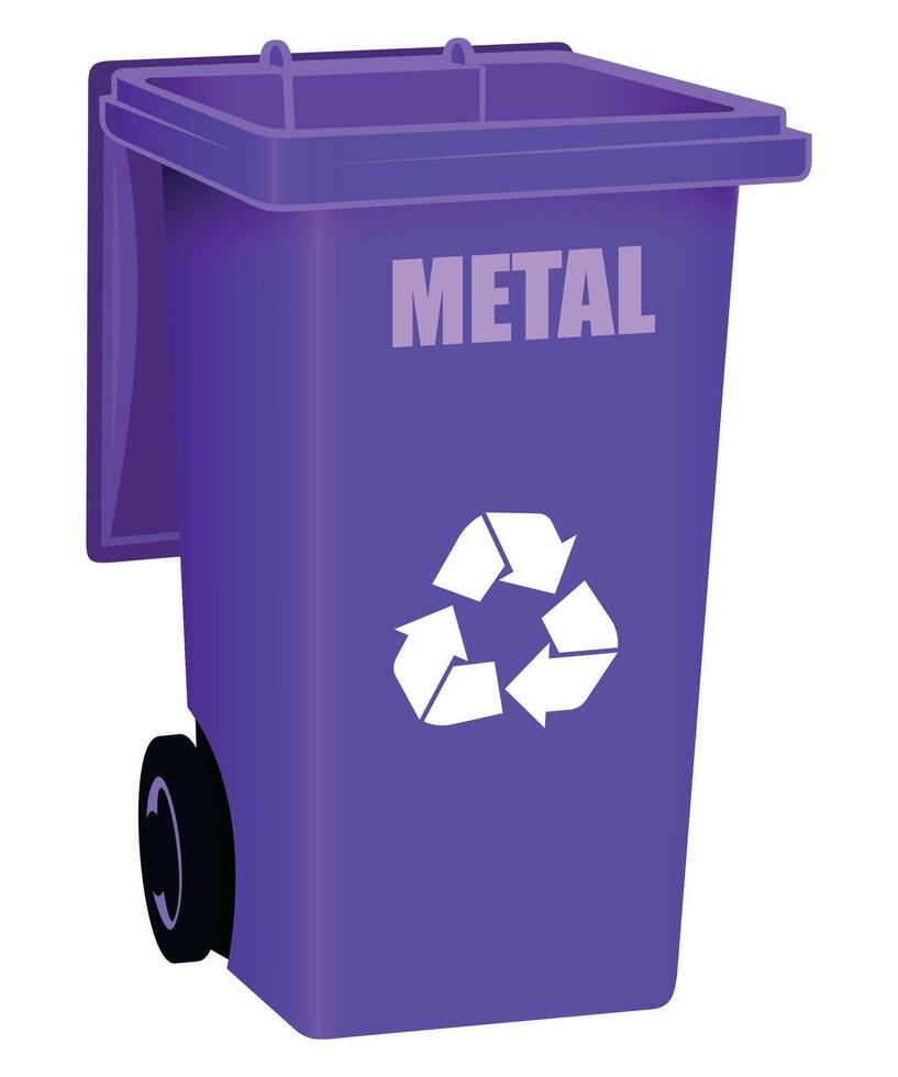 lilac stylized trash container for garbage isolated on white background vector