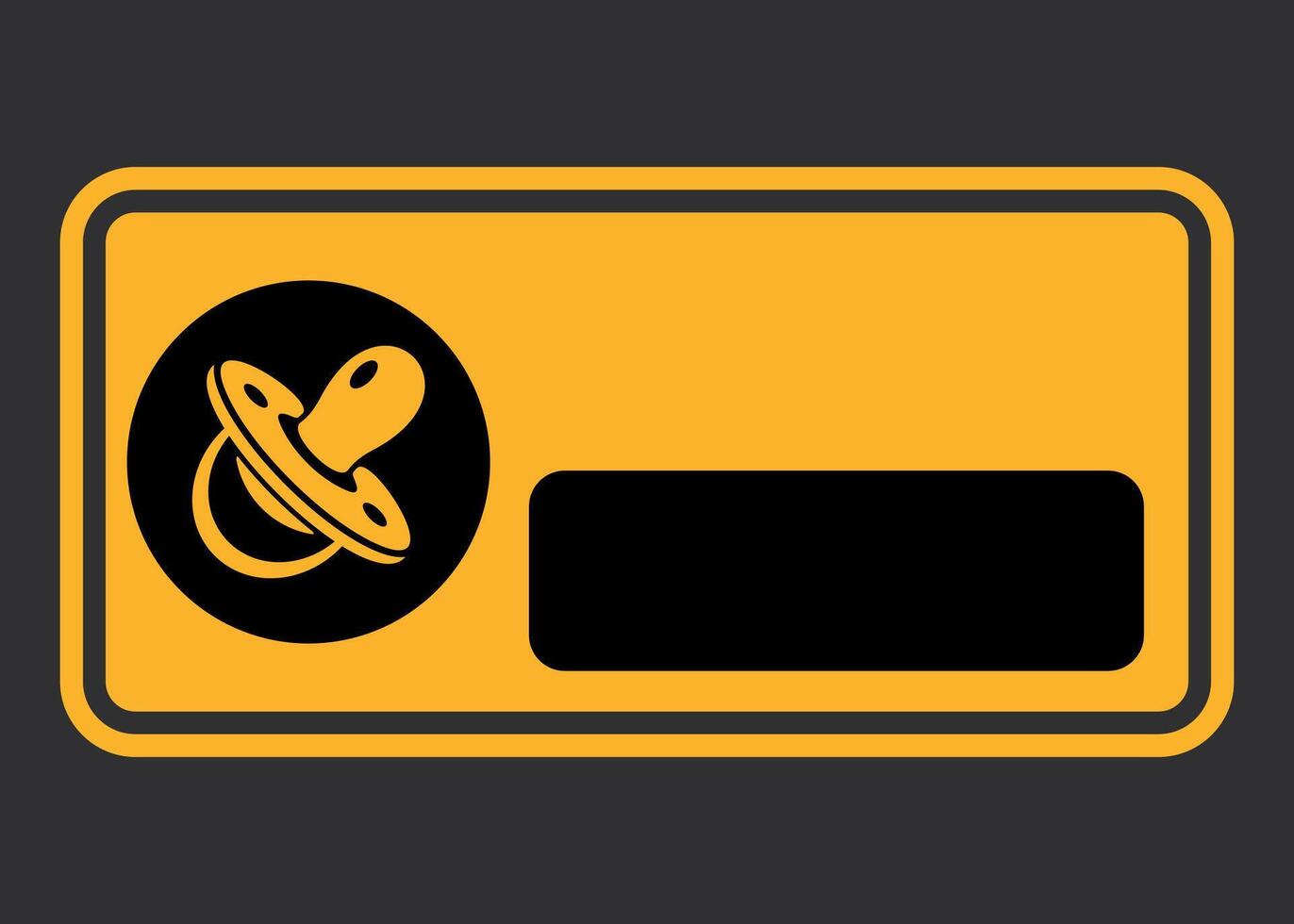 yellow rectangular sticker baby on board isolated on dark background vector