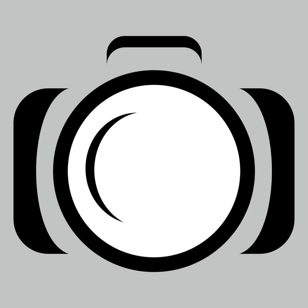 stylized black and white camera icon isolated on white background vector