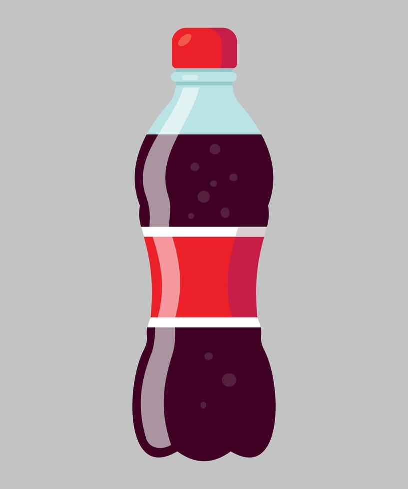 Colored stylized icon of plastic bottle for carbonated drinks isolated on white background vector