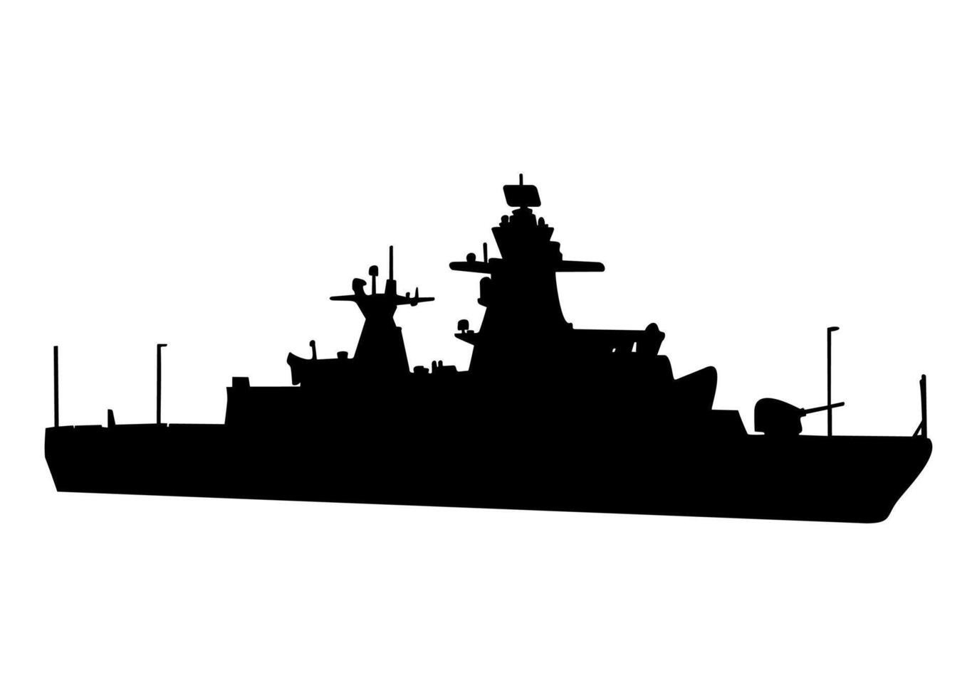 stylized black and white icon of a military ship isolated on a white background vector