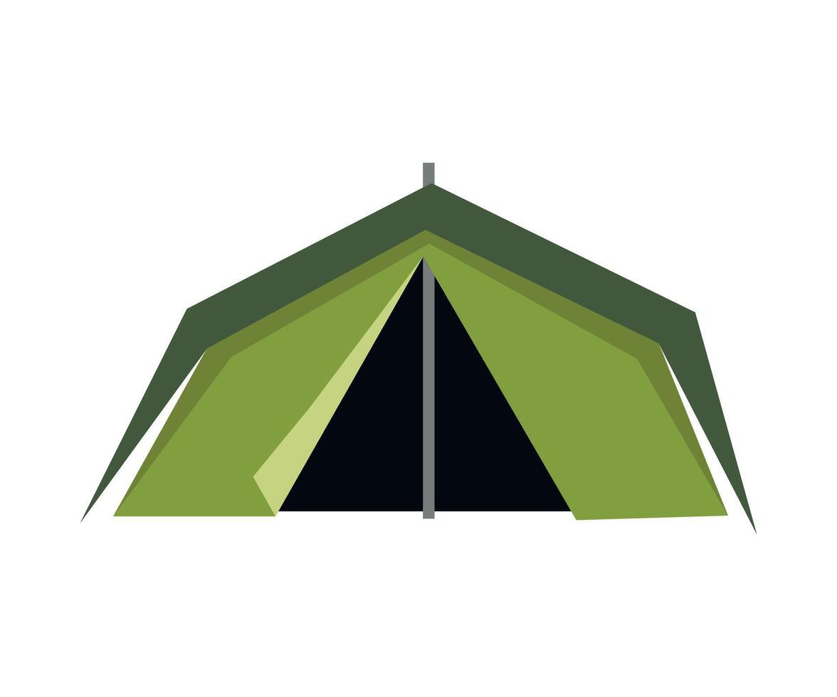 Colored stylized icon of tourist tent isolated on white background vector