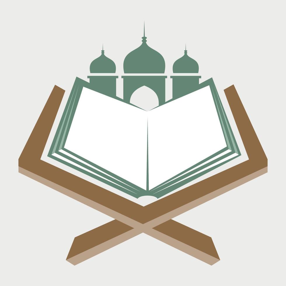 color stylized icon of stand for torah bible and quran isolated on white background vector
