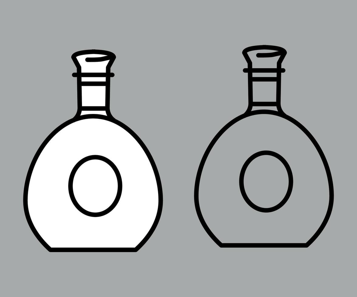 Black alcoholic beverage bottle icon isolated vector